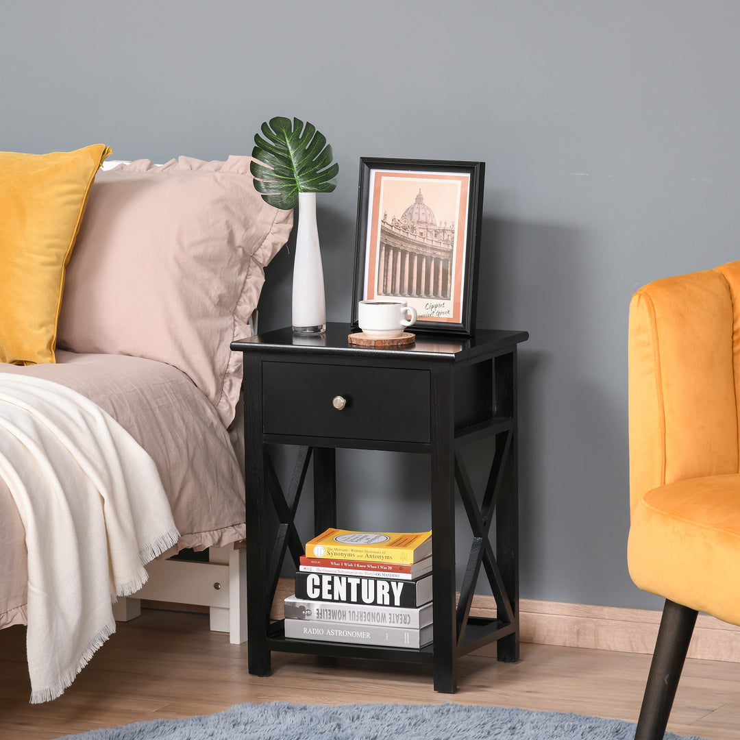 Traditional Accent End Table With 1 Drawer