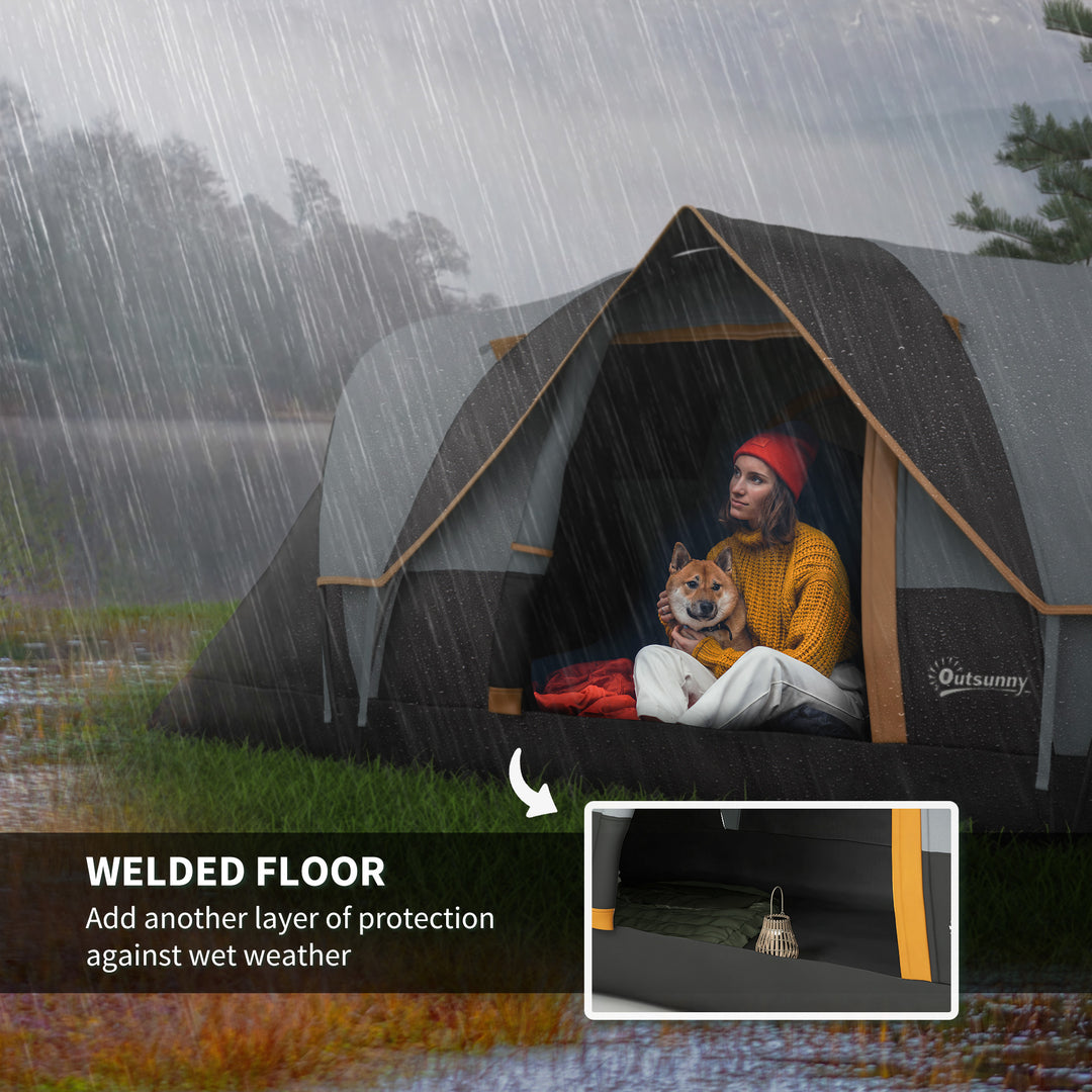 5-6 Man Dome Camping Tent Hiking Shelter UV Protection 3000mm Water Resistant Tunnel Tent - Multicolor