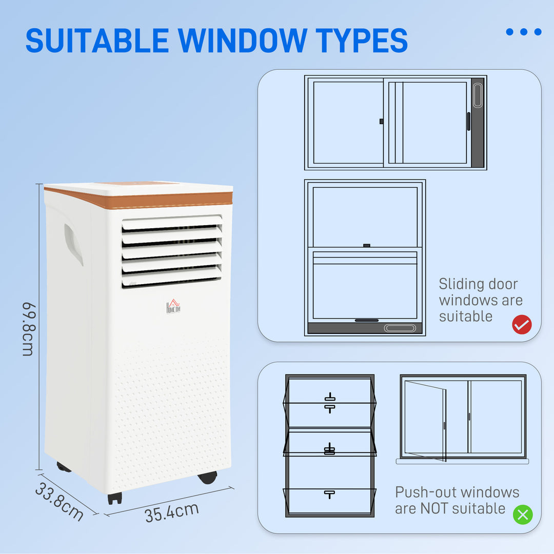 7000 BTU 4-In-1 Compact Portable Mobile Air Conditioner Unit Cooling Dehumidifying Ventilating w/ Fan Remote LED Display