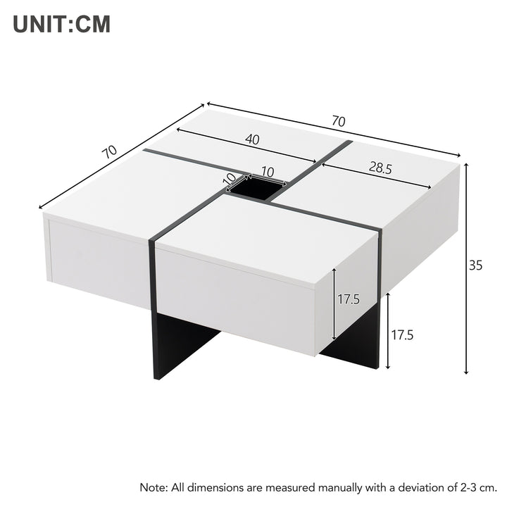 Modern Multifunctional Coffee Table with 5 Open Storage