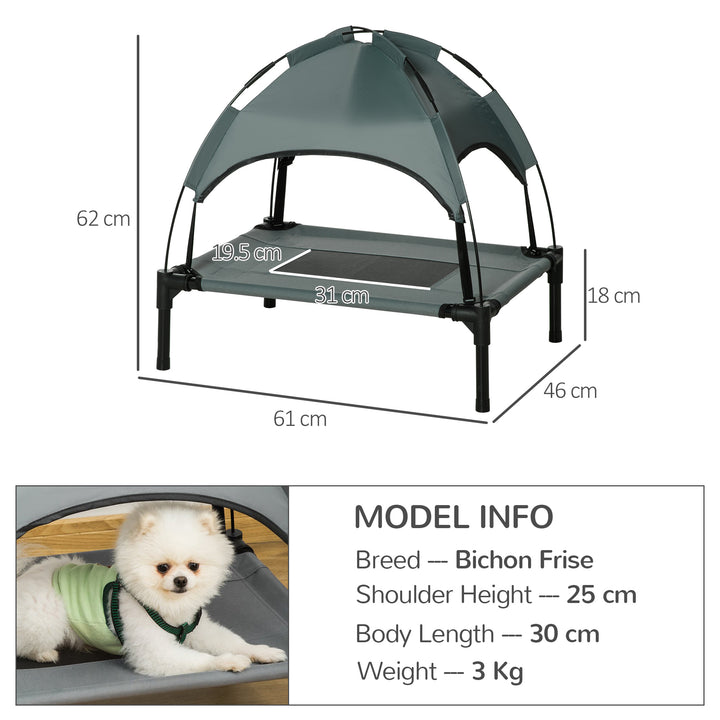 Elevated Pet Bed: Waterproof Mesh Cot with UV Canopy for Small Dogs