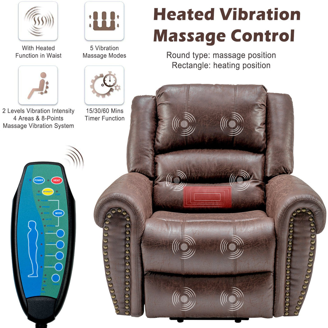 Large Power Lift Recliner Chair with Heating Massage Points