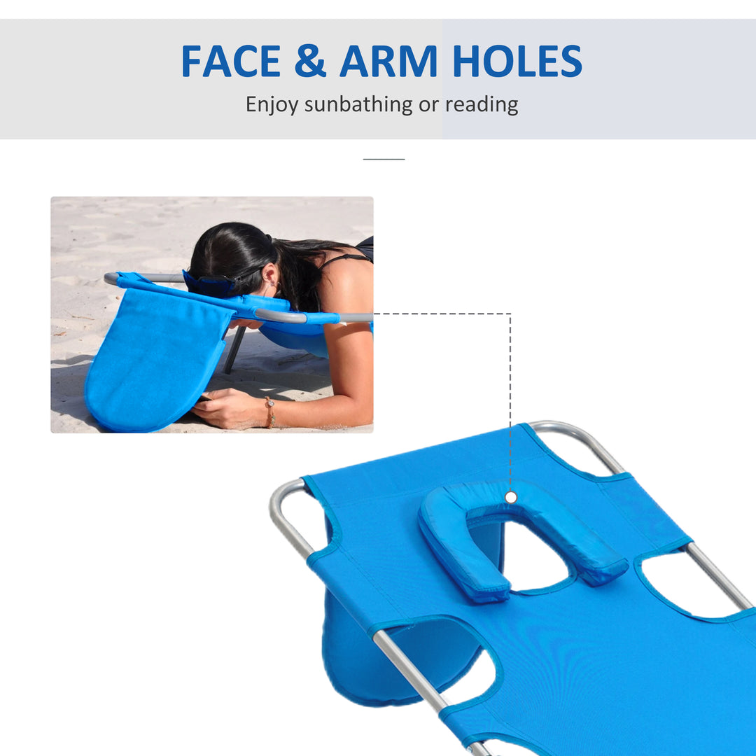 Beach Chaise Lounge: Portable with Face Cavity