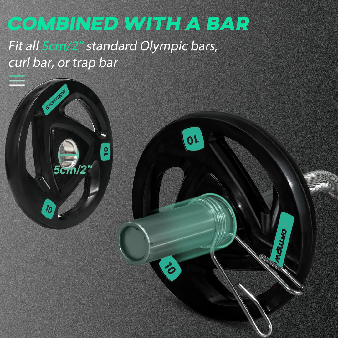 Olympic Weight Set: Tri-Grip Rubber Barbell & 2 x 10kg Plates for Strength Training