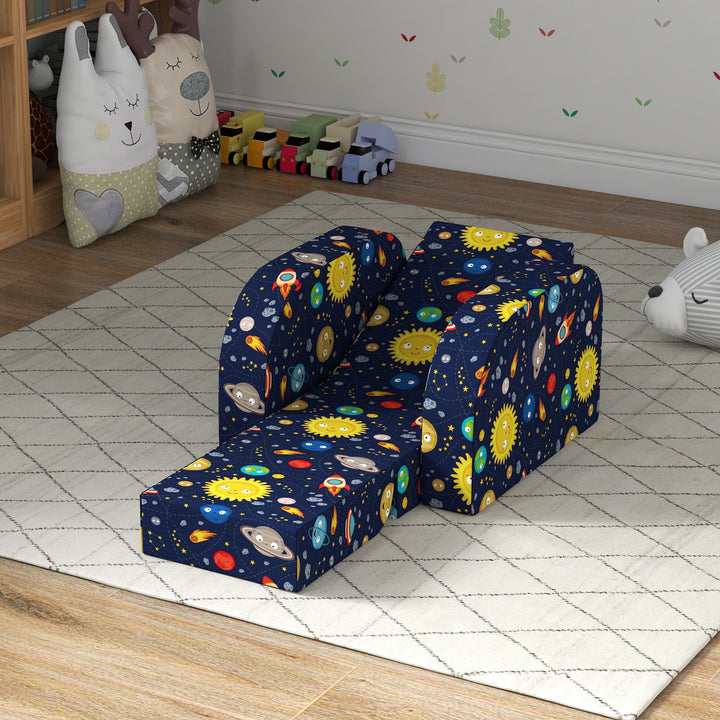 Foldable Toddler Chair Soft Snuggle Sponge Filled for Bedroom Playroom