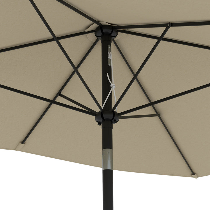 Rectangular Patio Parasol: 2x3m Market Umbrella with Crank & Tilt