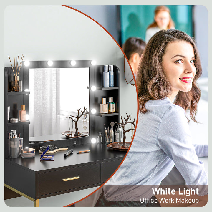 Dressing Table with Lighted Mirror