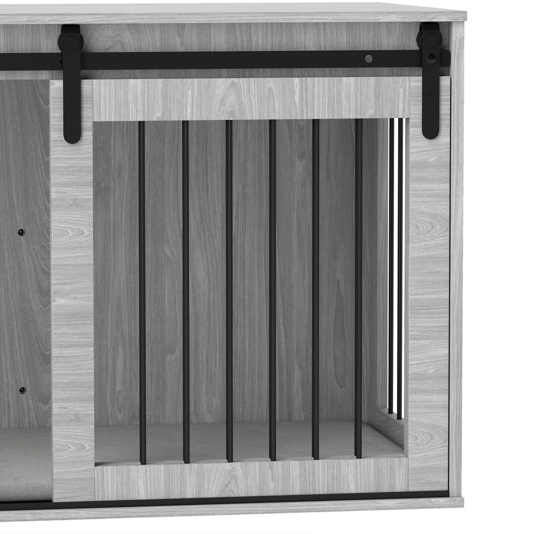 118cm Dog Crate Furniture with Removable Cushion for Extra Large Dogs - Grey