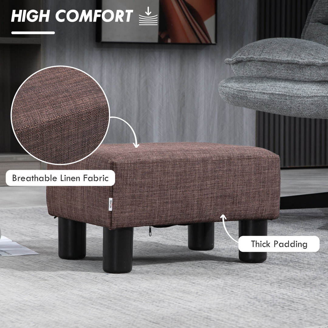 Compact Linen Fabric Ottoman