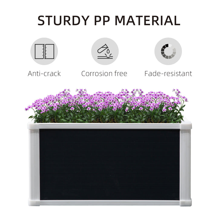 Garden Raised Bed Planter Grow Containers for Outdoor Patio Plant Flower Vegetable Pot PP 60 x 60 x 30 cm