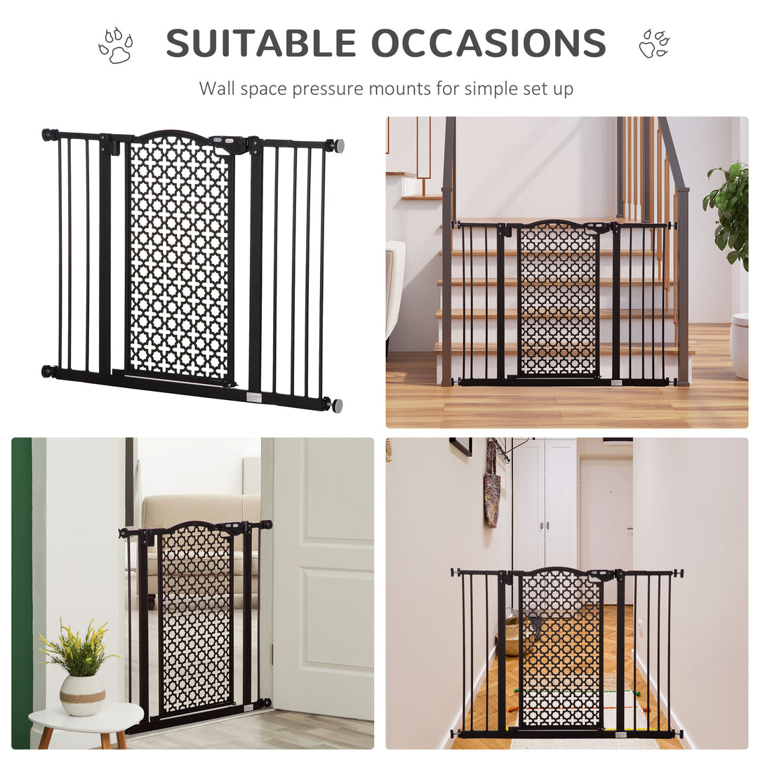 74-105 cm Pet Safety Gate Barrier Stair Pressure Fit with Auto Close and Double Locking for Doorways