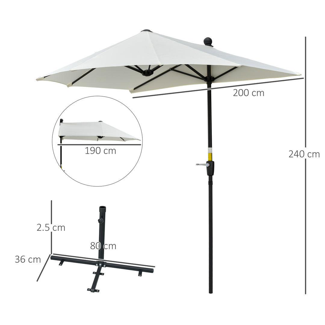 Waterproof Half Parasol: Crank-Operated Sunshade for Balconies & Gardens