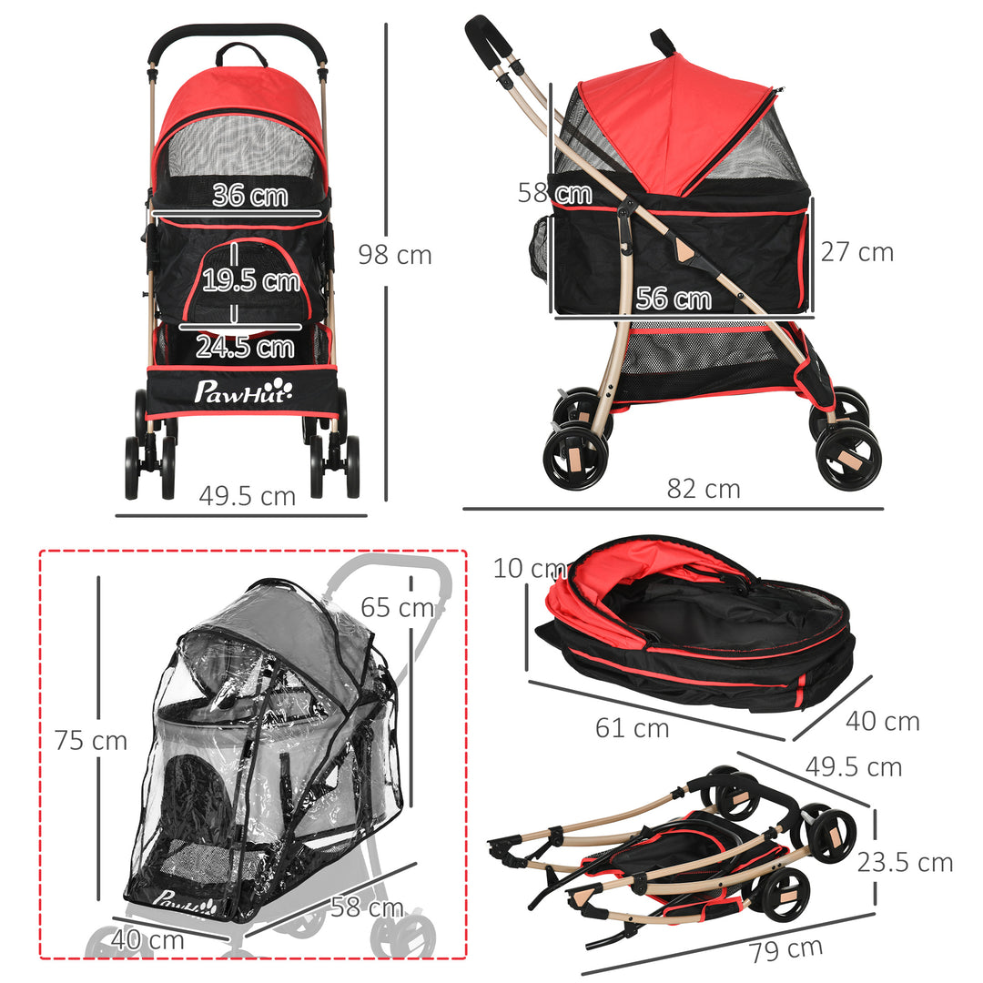 3 In 1 Pet Stroller w/ Rain Cover