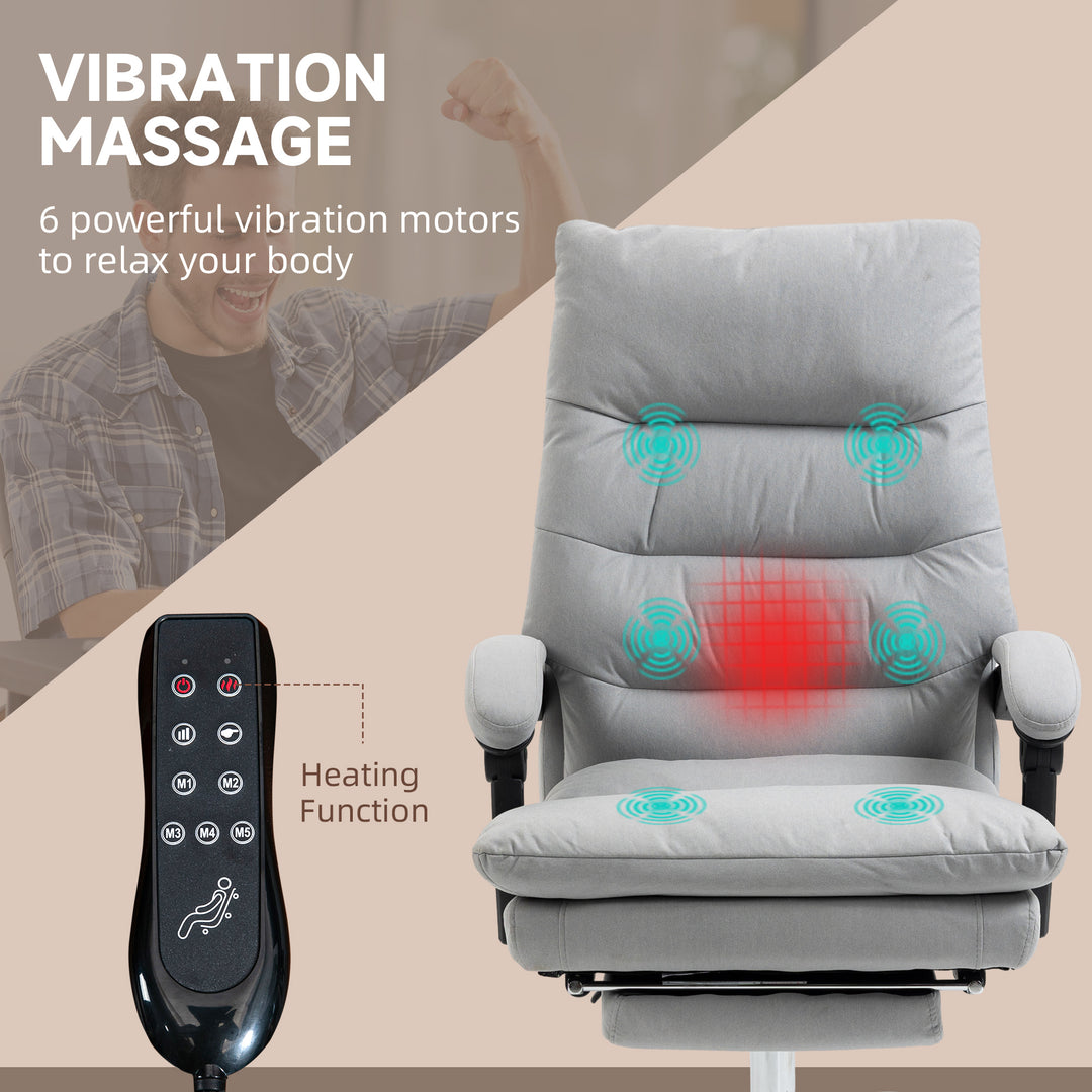 Vinsetto Massage Office Chair w/ Heat & Vibration, Grey