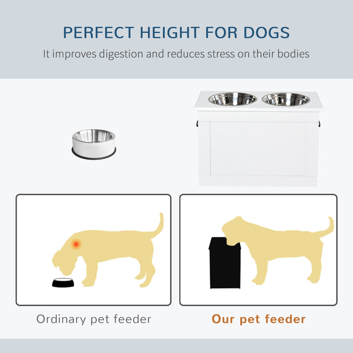 Elevated Pet Feeder Station with Storage