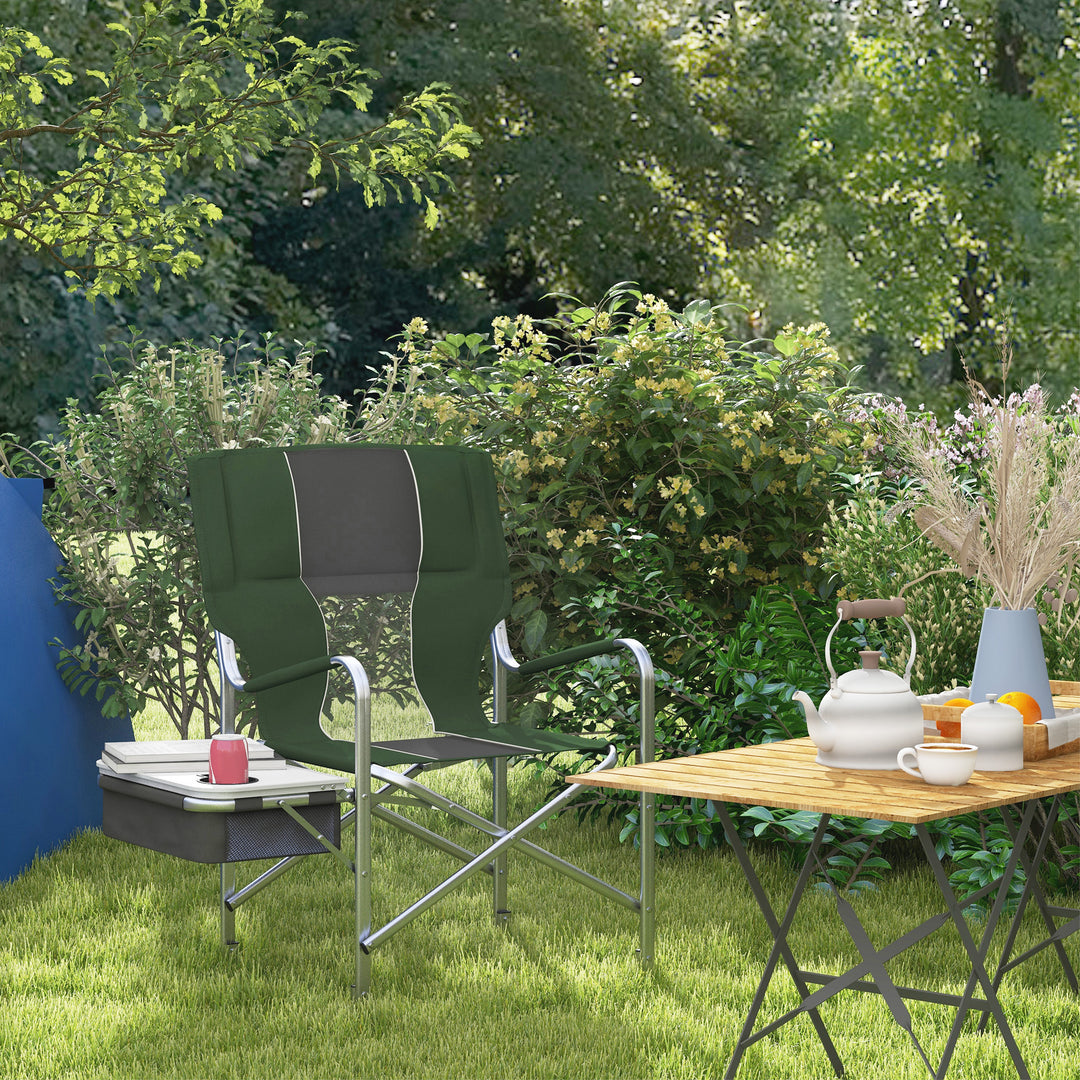 Portable Director's Retreat: Aluminium Folding Chair with Handy Extras for Alfresco Lounging