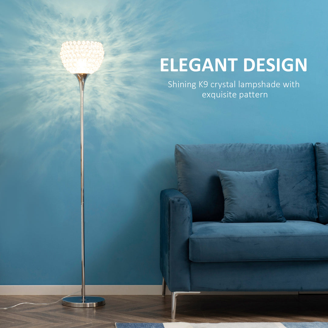 Modern Floor Lamp with K9 Crystal Lampshade