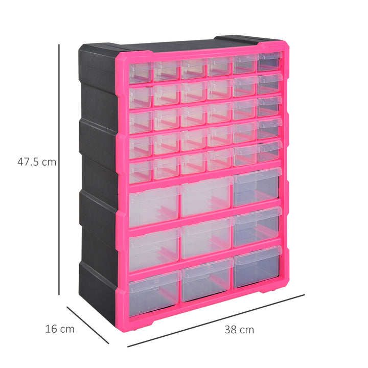 Organiser Cabinet: 39 Drawer Plastic Storage Unit for Small Parts