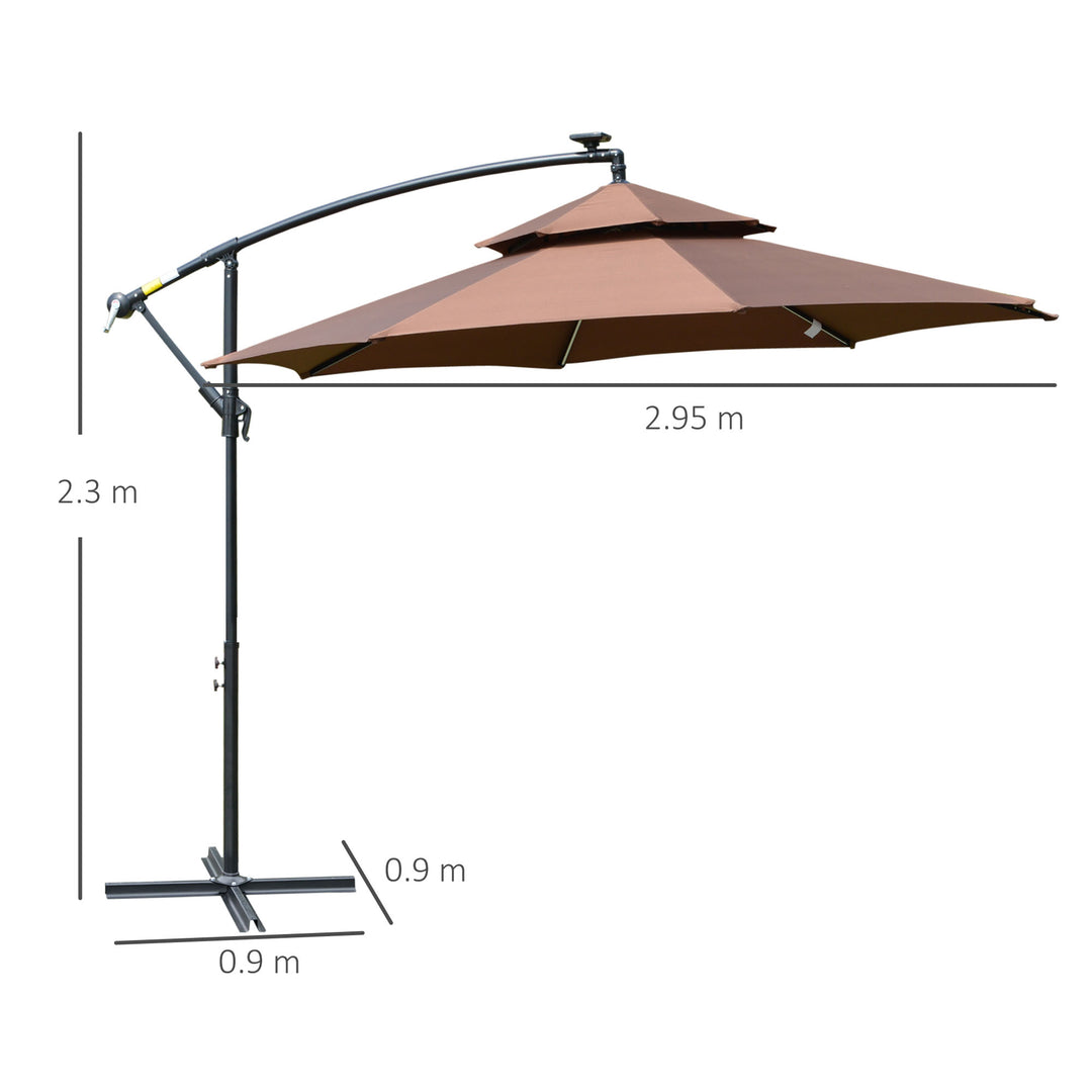 3(m) Cantilever Parasol Banana Hanging Umbrella with Double Roof