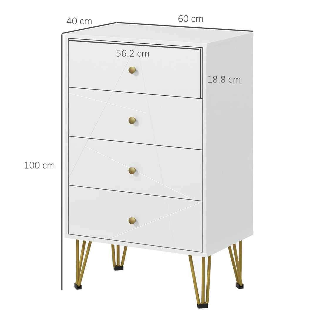 Bedroom Dresser: 4-Drawer Chest with Hairpin Legs