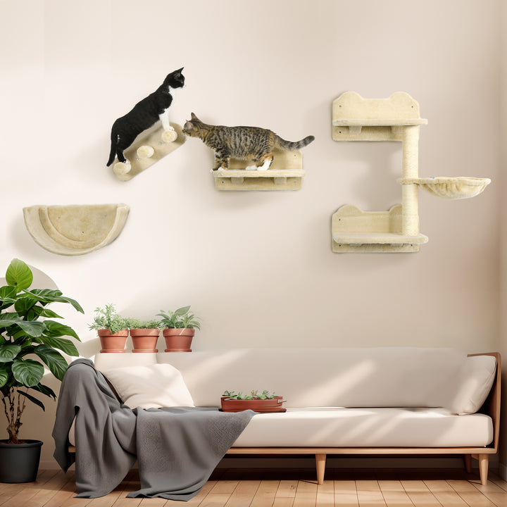 Wall-mounted Cat Shelves Set