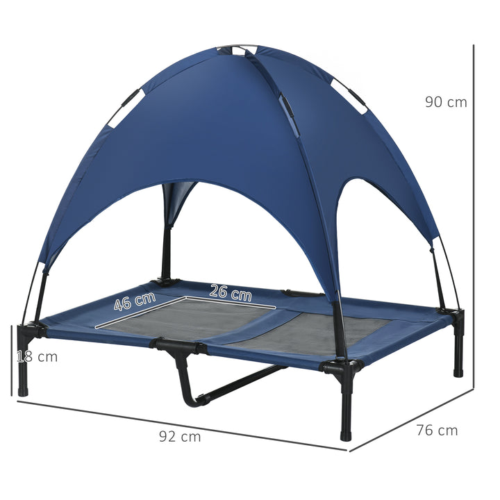 Elevated Dog Bed: Waterproof Mesh with UV Canopy