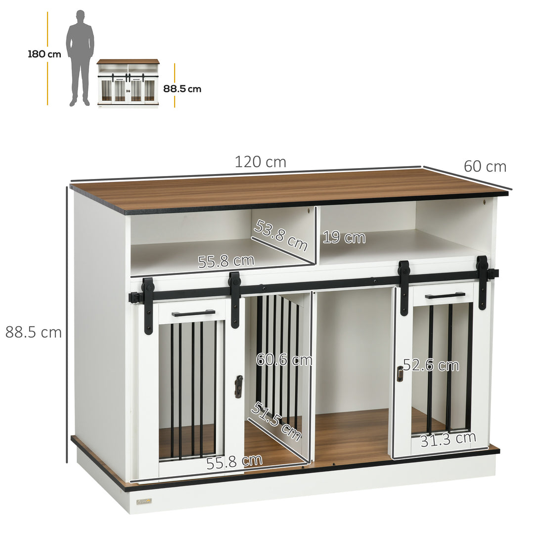 Dog Crate Furniture for Small & Large Dogs with Movable Divider