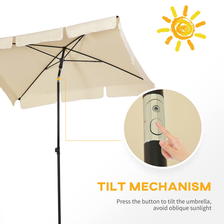 Rectangular Patio Umbrella with Adjustable Tilt