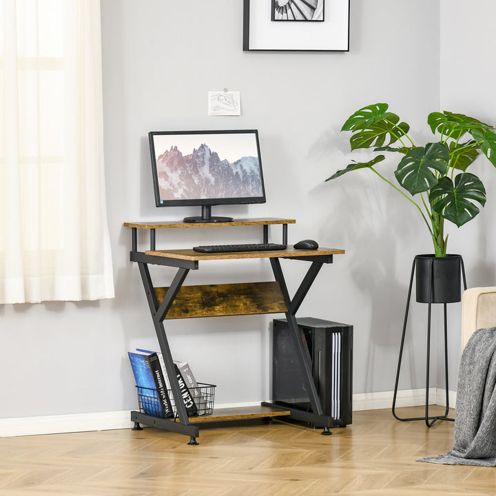 Computer Table with Monitor Shelf & Storage