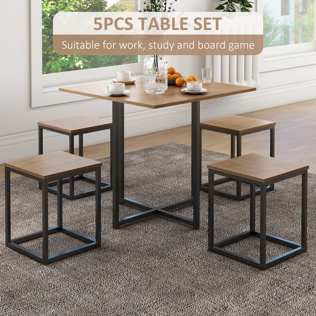 Table with 4 Chairs with Metal Frame