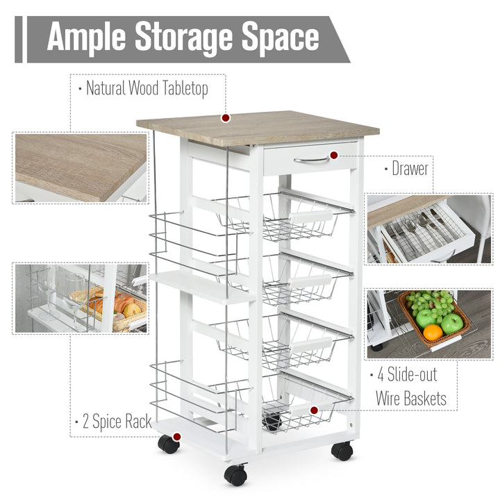 Kitchen Caddy: Movable Storage Marvel with Baskets & Racks