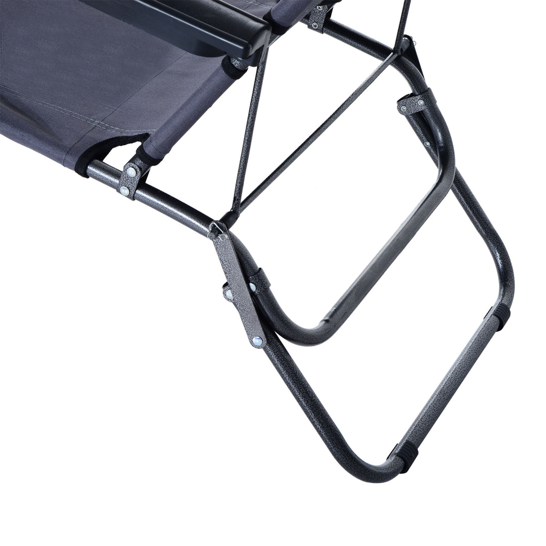 2 Pieces Foldable Sun Loungers with Adjustable Back