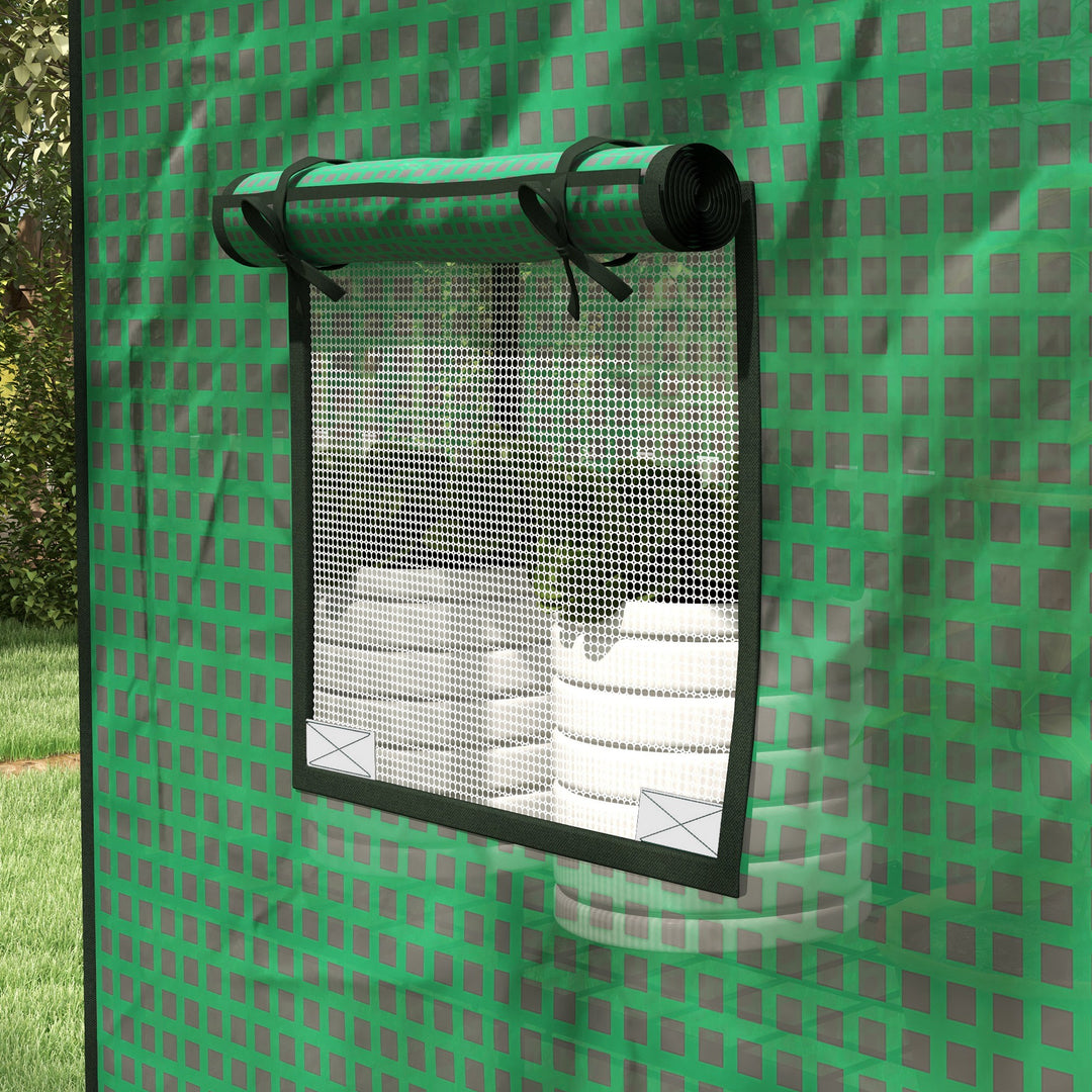 Greenhouse Cover Replacement Walk-in PE Hot House Cover with Roll-up Door and Windows