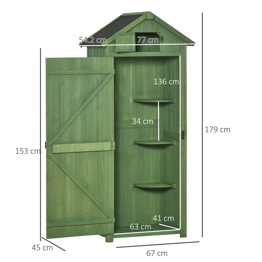 Garden Shed Vertical Utility 3 Shelves Shed Wood Outdoor Garden Tool Storage Unit Storage Cabinet