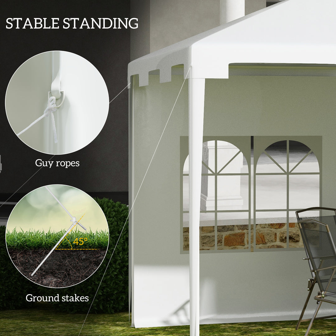 3 x 4 m Garden Gazebo Shelter Marquee Party Tent with 2 Sidewalls for Patio Yard Outdoor