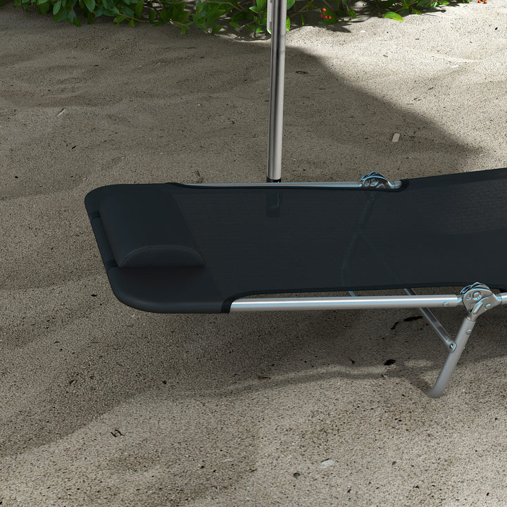 Set of Two Steel Frame Sun Loungers