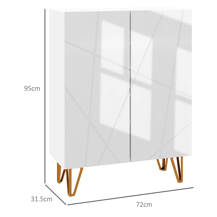 HOMCOM Narrow Shoe Storage Cabinet with Soft-Close Hinges