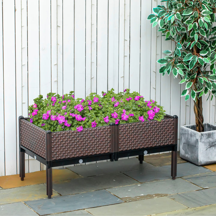 50cm x 50cm x 46.5cm Set of 2 Garden Raised Bed