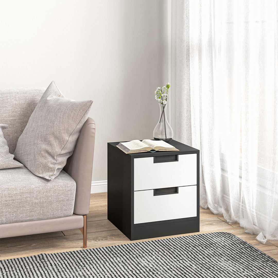 Set of 2 Bedside Cabinets with Dual Drawers