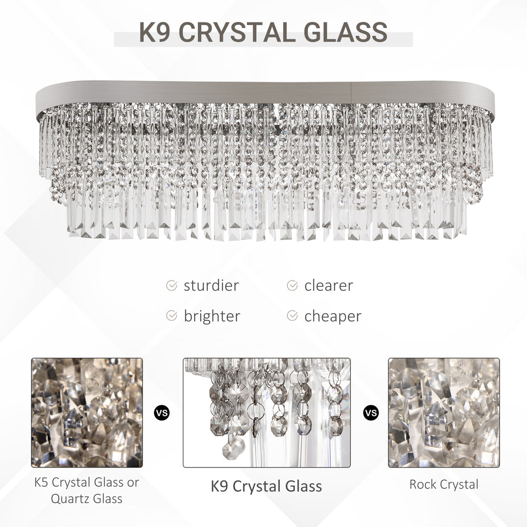 Modern Crystal Chandelier with K9 Crystal Pendants of 3 Layers