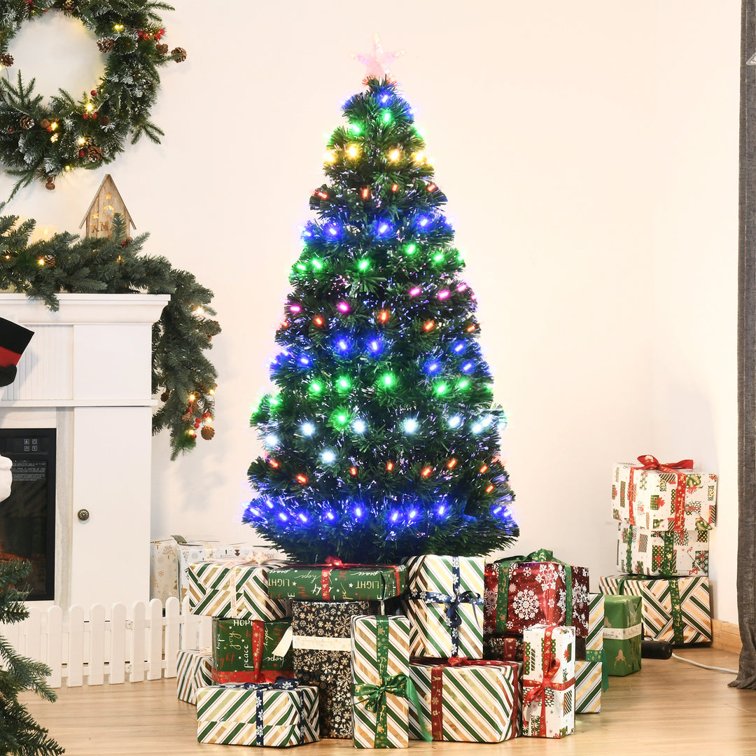 5ft Pre-Lit Fiber Optic Christmas Tree w/ Star Tree Topper