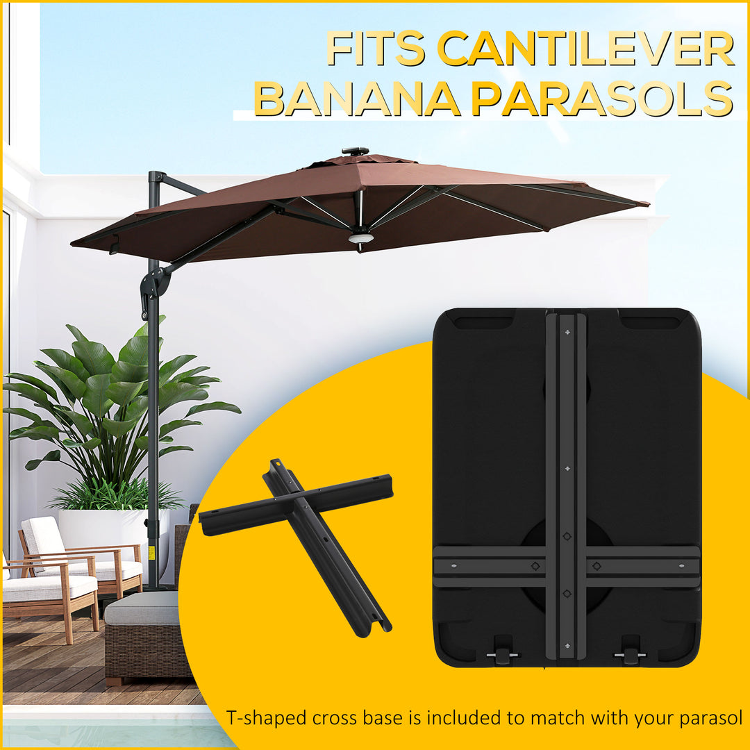 Parasol Base on Wheels: Heavy-Duty Plastic Stand for Cantilever & Banana Umbrellas