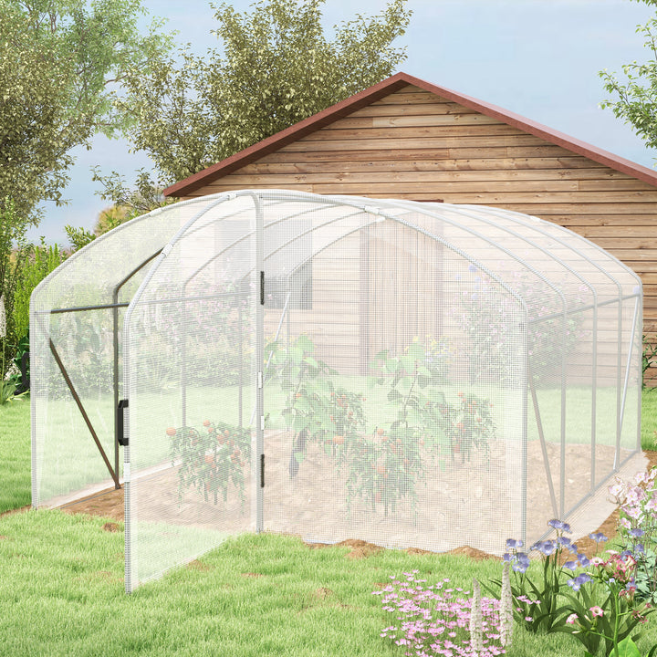 Polytunnel Greenhouse Walk-in Grow House with UV-resistant PE Cover