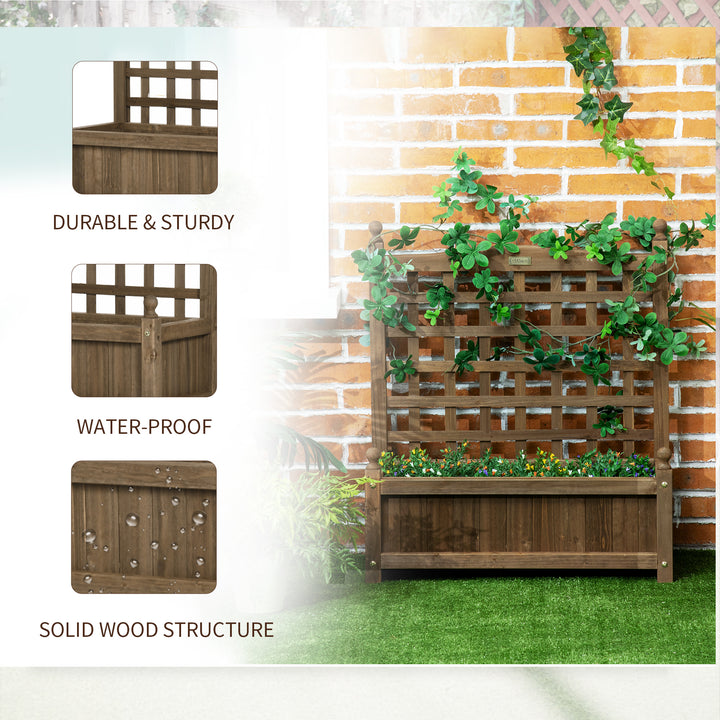 Raised Flower Beds Wooden Planter w/ a Trellis and Garden Planter at Home