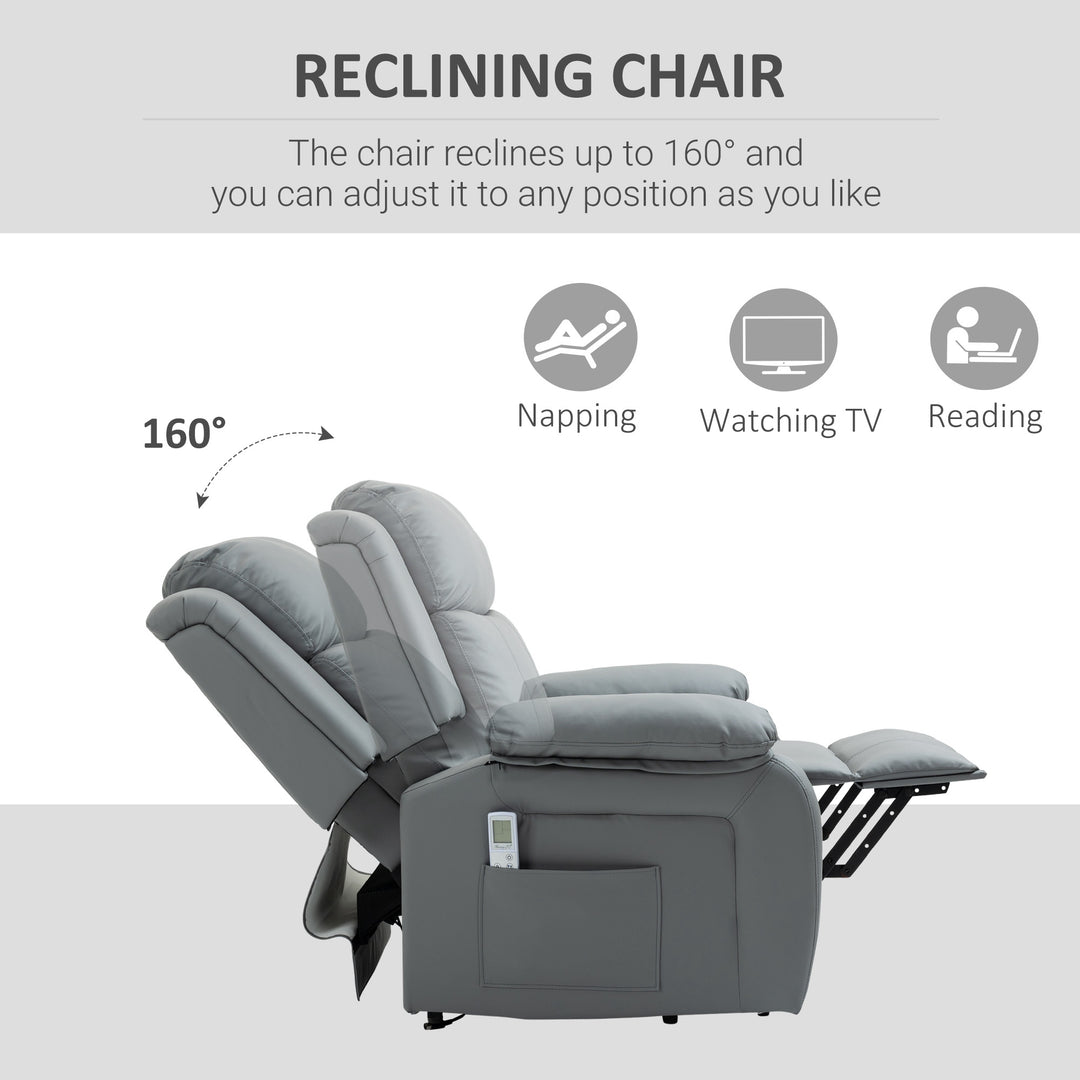 Electric Power Lift Recliner Chair Vibration Massage Reclining Chair with Remote Control and Side Pocket