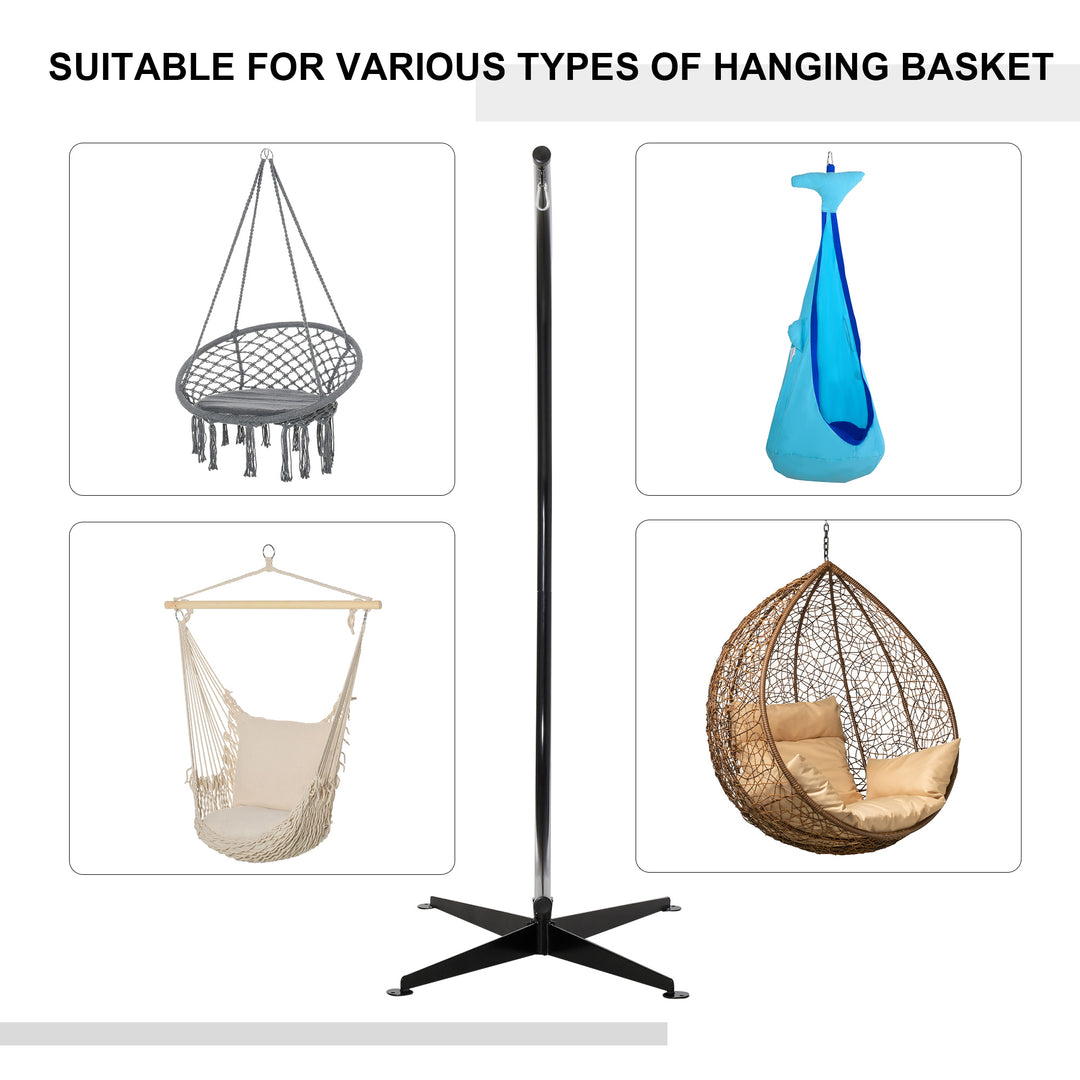 Hanging Hammock Stand Hammock Chair Stand C Stand Steel Heavy Duty Stand for Air Porch Swing Chair (Only Construction)