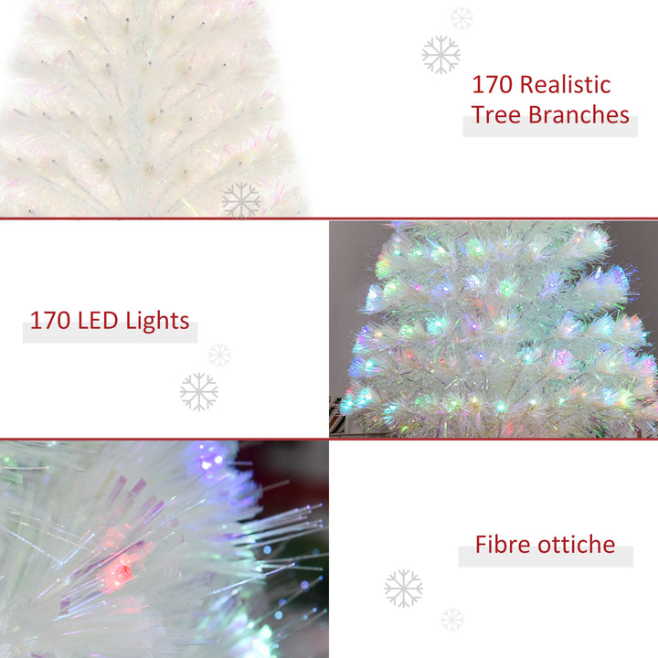 4 Feet Prelit Artificial Christmas Tree with Fiber Optic LED Light