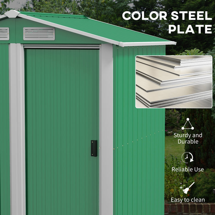 Garden Metal Tool Storage Shed with Sliding Door