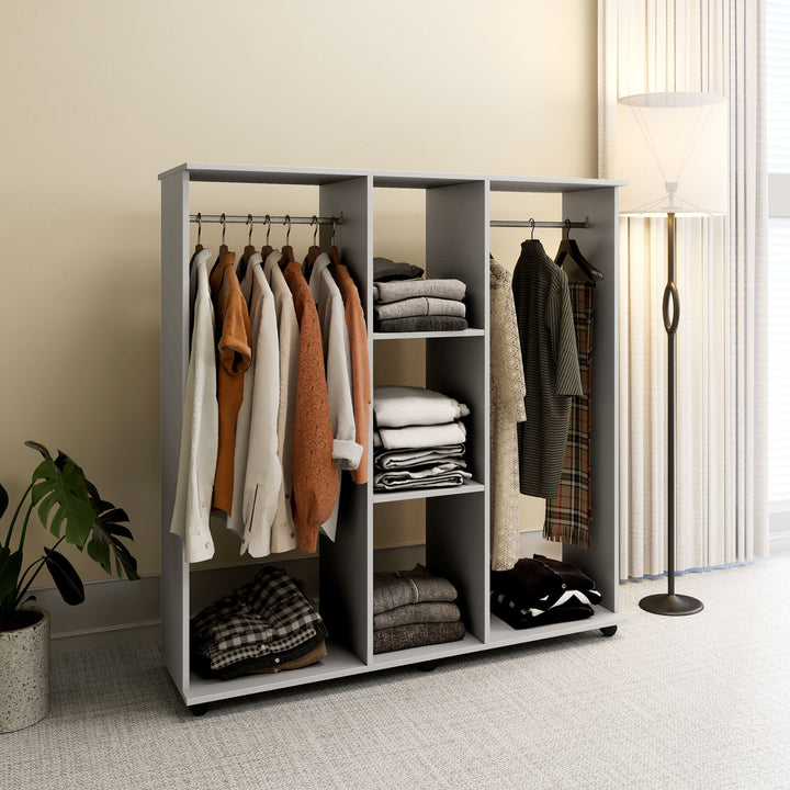 Double Open Wardrobe on Wheels