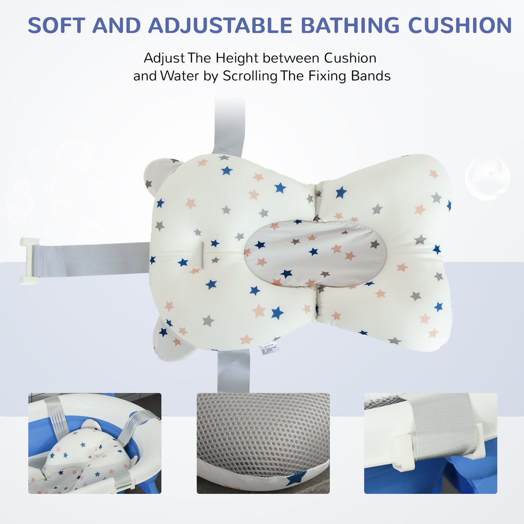 Baby's Bathing Bliss: Foldable Tub with Cushioned Ergonomics